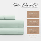 Linen Market Double-Brushed Microfiber Twin XL Sheet Set 3 Piece – Oeko-TEX Certified Ultra Soft & Wrinkle-Free - 16" Deep Pocket Sheets - Easy Care Twin XL Size - Mint