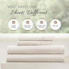 Linen Market Double-Brushed Microfiber Full Sheet Set 4 Piece – Oeko-TEX Certified Ultra Soft & Wrinkle-Free - 16" Deep Pocket Sheets - Easy Care Full Size - Ivory