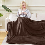 HOZY Soft Blanket Travel Size Fleece Warm Fuzzy Throw Blankets for The Bed Sofa Lightweight 350GSM Travel 50"*61"