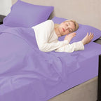 Mejoroom Queen Size Sheet Set - Hotel Luxury 1800 Bedding Sheets & Pillowcases - Deep Pocket Fitted Sheet, Soft, Breathable, Wrinkle & Fade Resistant - 4 Piece (Queen,Violet)
