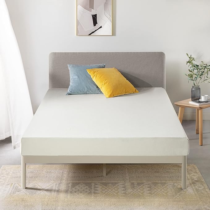 Best Price Mattress Queen Mattress 6 inch Bed-In-A-Box, Green Tea Memory Foam, Cream