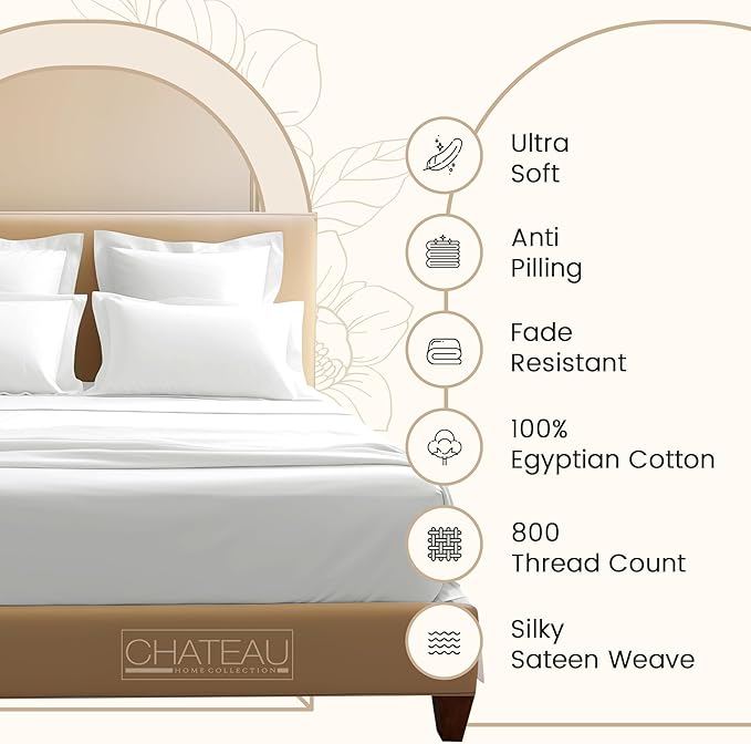 100% Cotton Bed Sheets Queen Size Bed Set, 800 Thread Count Deep Pocket Queen Sheet Set, No lint Soft Breathable Sateen Weave 4-Piece Egyptian Cotton Sheets, Fits upto 17", Machine Washable- Seafoam