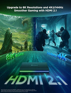 Govee HDMI 2.1 Sync Box 2, AI Sync Box with TV Backlight, Supports 8K@60Hz, 4K@144Hz, VRR and ALLM, Works with Matter and Alexa, RGBIC LED Light Strip for 75-85 inch TVs, 75 LEDs/m