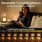 Candle Warmer Lamp, Wax Warmer Candle Lamp Timer & Dimmer 7-Levels, Compatible Most Jar Candles, Top Melting, Cystal Candle Heater Lamp for Scented Wax, Elegant Home Decoration, Black