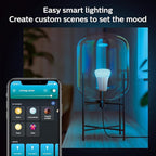 Philips Hue Smart 60W A19 LED Bulb - White and Color Ambiance Color-Changing Light - 4 Pack - 800LM - E26 - Indoor - Control with Hue App - Works with Alexa, Google Assistant and Apple Homekit
