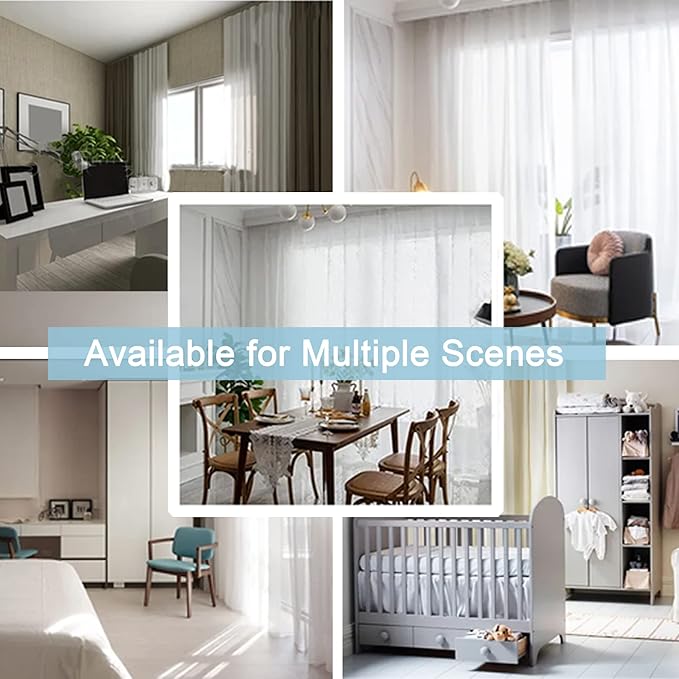 OWENIE Sheer Curtains 84 inches Long 2 Panels Set for Living Room/Bedroom, Rod Pocket Voile Sheer Panel Drapes, White, 2pcs, Each 42" W x 84" L