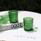VOHO Green Candle Holder Set of 12, Green Glass Votive Candle Holders for Centerpiece Table Decorations, Votive Candles Holder Bulk for Birthday (2.1'' x 2.6'', W/H)