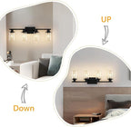 Black Bathroom Vanity Light Fixtures Over Mirror 4-Light Vanity Lighting Fixtures Wall Sconce Lamp