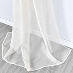 KEQIAOSUOCAI Beige Sheer Window Scarf Curtains Valance 144 Inches Long Sheer Fabric for Draping Curtain Toppers for Wedding Party Girls Room Bed Canopy Scarves 52Wx144L Beige