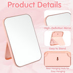 12 Pack Spa Mirrors for Party, Mirror Bulk, Small Table Mirror with Stand, 7.87 Inch Adjustable Vanity Desktop Folding Mirrors, 4 Colors for Makeup Travel