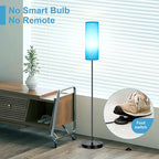 FRIDEKO HOME Floor Lamp with Turquoise Shade, Simple Design with Foot Pedal Switch, Small Tall Lamps for Living Room Bedroom, Corner Floor Stand Light with Black Pole Lamp (No Remote/No Bulb)