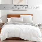 LANE LINEN RV Queen Sheets Set - 100% Organic Cotton Camper Sheet Sets 15" Deep Pocket Fitted - Snowdrop