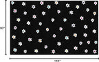 Flagship Carpets Schoolgirl Style Small Daisies on Black Educational Area Rug for Kids Room Seating Décor, Children's Classroom, Play Carpet for Teaching and Playroom, 7'6 "x 12'