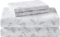 Laura Ashley - Flannel Sheets Twin Size, Anti-Pilling & Wrinkle Resistant Cotton, Touchably Soft for All-Season Comfort - Bed Sheets with Matching Pillowcase & Fitted Sheet (Fawna Grey)