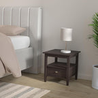 SIMPLIHOME Warm Shaker SOLID WOOD 20 inch Wide Rectangle Transitional End Side Table in Tobacco Brown for the Living Room and Bedroom