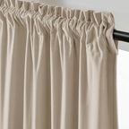 Lazzzy Velvet Blackout Curtains Thermal Insulated Room Window Drapes Super Soft Luxury Curtains for Living Room Bedroom Rod Pocket 2 Panels, Beige, 42" W x 96" L