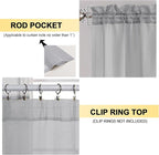 OVZME Light Grey Sheer Curtains 63 Inches Long 2 Panels - Soft Light Filtering Window Sheer Panels for Living Room/Bedroom, Top Dual Rod Pocket, 1 Pair, Each 42Wx63L Inches