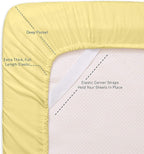 Split King Size Bed Sheets - 6 Piece 1500 Supreme Collection Fine Brushed Microfiber Deep Pocket Split King Sheet Set Bedding - 2 Extra Pillow Cases, Great Value, Split King, Pale Yellow