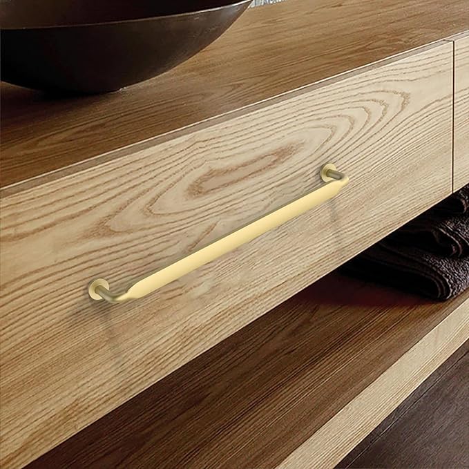 Asidrama 10 Pack 10 Inch(254mm) Brushed Gold Kitchen Cabinet Handles, Cabinet Pulls Kitchen Cabinet Hardware for Cupboard Drawer Pulls