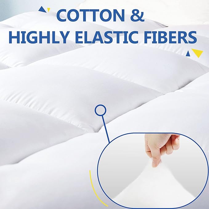 Aemicion Extra Thick Mattress Topper Queen, 4 Inch Extra Soft Mattress Pad Cover, Pillow Top Matress Topper with with 18" Deep Pocket 60" x 80"