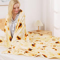 Burritos Tortilla Blanket Queen Size for All Season - Premium Lightweight Anti-Static Super Soft Cozy Plush Tortilla Throw, Lightweight Microfiber Winter Warm Taco Blanket 90" x 90"(Burritos Queen)