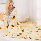 Burritos Tortilla Blanket Twin Size for All Season - Premium Lightweight Anti-Static Super Soft Cozy Plush Tortilla Throw, Lightweight Microfiber Winter Warm Taco Blanket 66" x 90"(Burritos Twin)
