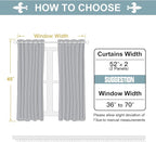 ChrisDowa 100% Blackout Curtains for Bedroom with Black Liner, 2 Thick Layers Total Blackout Thermal Insulated Grommet Small Window Curtains 45 Inch Length 2 Panels Set (Light Grey, 52 x 45 Inch)