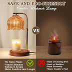 Candle Warmer Lamp with Timer, Christmas Birthday Gifts for Women Mom, House Warming New Home Room Decor, Height Adjustable Candle Heater Lamps for Jar Scented Candles with 2 Bulbs