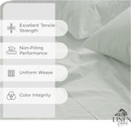 Linen Home 100% Cotton Percale Sheets California King Size, Dove Grey, Deep Pocket, 4 Pieces Set - 1 Flat, 1 Deep Pocket Fitted Sheet and 2 Pillowcases, Crisp Cool and Strong Bed Linen