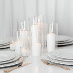yummi Set of 12 Slim Pillars and Cylinder Vases - White