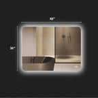 48''x36'' Lighted Mirrors for Bathroom Wall Backlit Rectangular Rounded Corners, LED Bathroom Mirror Frameless with Lights Anti Fog, Dimmable, 3 Colors,Tempered Glass, Shatter-Proof (Color 2)