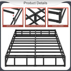 10 Inch High Profile King Box Spring Heavy Duty Metal King Size Box Spring with Fabric Cover, Sturdy Mattress Foundation, Easy Assembly, Noise Free, Black