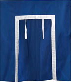 Max & Lily Underbed Privacy Curtain for Low Bunk/Loft Bed, 2 Panel Play Curtain Set - Hot Blue/White Cotton