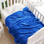 Exclusivo Mezcla Plush Fuzzy Fleece Throw Blanket, Super Soft, Fluffy and Warm Blankets for Couch, Bed, All Season Use (40x50 Inches, Cobalt Blue)