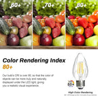 BRIMAX F15 6W Led Porch Light Bulbs Outdoor, Equivalent 60W Incandescent Bulb, E26 Medium Base Dimmable 2700K Soft Warm White Flame Wrinkle Glass,Post Light Bulb for Ceiling Fan and Lantern Lamp,4Pack