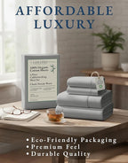 LANE LINEN 100% Organic Cotton California King Sheets Set, Fully Elasticized Reinforsed Seams in Fitted Pocket, Machine Washable Naturally Cooling All Season Cal King Sheet- Silver