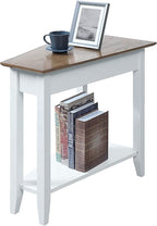 Convenience Concepts American Heritage Wedge End Table 24" - Classic Living Room Table with Storage Shelf,Side Table for Family Room, Bedside Table, Driftwood