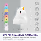 Lumipets Cute Unicorn Night Light for Kids - Rechargeable Battery, Perfect for Kids Room