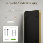 VooBang Bathroom Mirror 30x48 inch, Gold Gorgeous Deep Frame Wall Mirror, Modern Round Corner Bathroom Vanity Mirror for Bedroom, Living Room, Hanging or Leaning Horizontal or Vertical, Gold