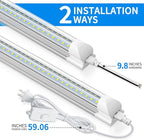 CNSUNWAY LED Shop Light 2FT, 20W 3000LM 6500K, T8 LED Tube Lights, Clear Cover, Ceiling and Utility Shop Lights, Linkable Light Fixture for Room, Garage, Workbench, Warehouse, ETL Listed (2 Pack)