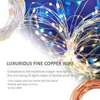 String Lights, Waterproof LED String Lights,2 Pack 20ft 60 LED Festival Decorations Crafting Battery Powered Copper Wire Starry Fairy Lights (Warm White)