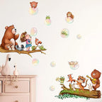 Cute Animal Wall Stickers Decals Kid Room Nursery Baby Bedroom Décor (Girl Blowing Bubbles)