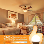 Cotanic Ceiling Fan Light Bulbs 2700K Warm White, A15 LED Bulb E26 Medium Screw Base,6W Small Chandelier Light Bulb 60W Equivalent,600lm,Non-Dimmable,6 Pack