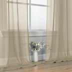 OVZME Taupe Sheer Curtains 84 Inches Long 2 Panels - Soft Light Filtering Window Sheer Panels for Living Room/Bedroom, Top Dual Rod Pocket, 1 Pair, Each 42Wx84L Inches