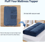 SOPAT Mattress Topper King Size Extra Thick Mattress Pad 8-21" Deep Pocket Soft Down Alternative Fill Mattress Protector Pillow Top Mattress Cover (78x80 Inches, Navy Blue)