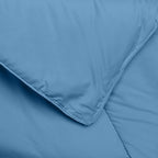Sweet Home Collection 7 Piece Comforter Set Bag Solid Color All Season Soft Down Alternative Blanket & Luxurious Microfiber Bed Sheets, Denim, Twin XL
