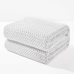 Exclusivo Mezcla Fleece Throw Blanket Extra Large, Super Soft and Warm Blankets for Couch, Sofa and Bed Waffle Textured, Cozy, Fuzzy and Lightweight (Mixed Light Grey, 50x70 Inches)