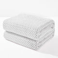Exclusivo Mezcla Fleece Bed Blanket Queen Size, Super Soft and Warm Blankets for Couch, Sofa and Bed Waffle Textured, Cozy, Fuzzy and Lightweight (Mixed Light Grey, 90x90 Inches)