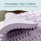 LUCID Lavender Infused 3 Inch Memory Foam Mattress Topper with 5 Zones – Twin Size – Plush Feel – CertiPUR Certified – Dorm Room Essentials