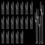 20pcs 5 Arm Candelabra Acrylic Floor Candelabra for Wedding,45.7inch Tall Clear Candle Holders for Ceremony Birthday Party Home Decoration Fit 0.8 LED Candles